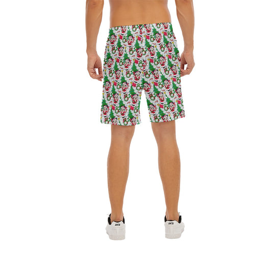 Santa Mouse with Sparkle - Men’s Pocket Beach Shorts