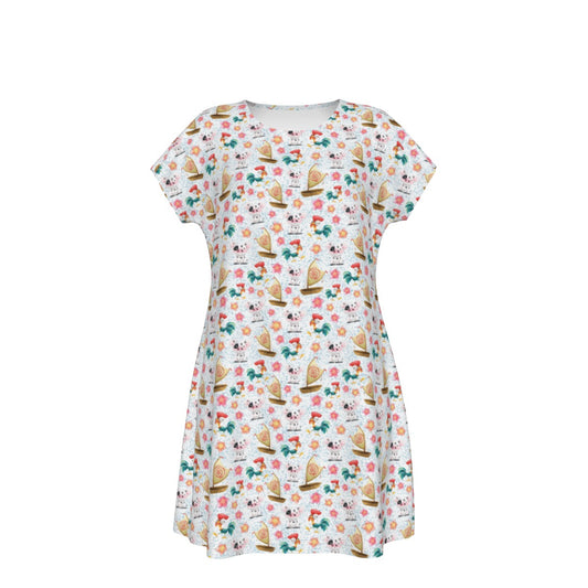 Island Pig & Rooster Duo - Women's T-Shirt Dress