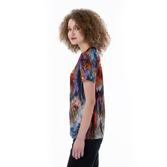 Watercolor Wicked Villains - Women's Short Sleeve V-Neck T-Shirt