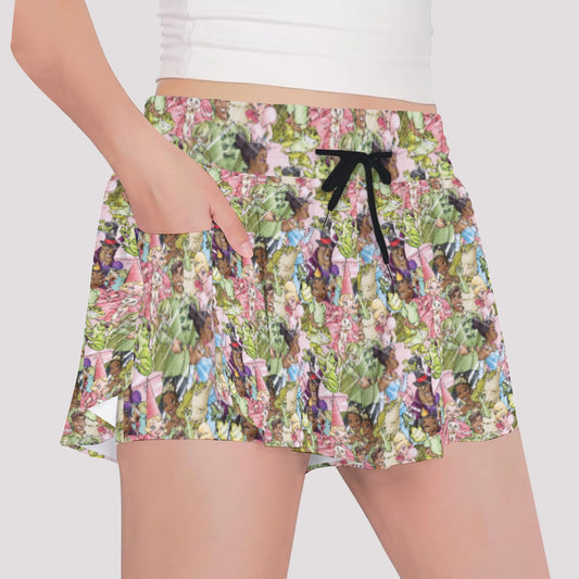 Bayou Royal Sketchched - Girls’ Flowy Pocket Shorts