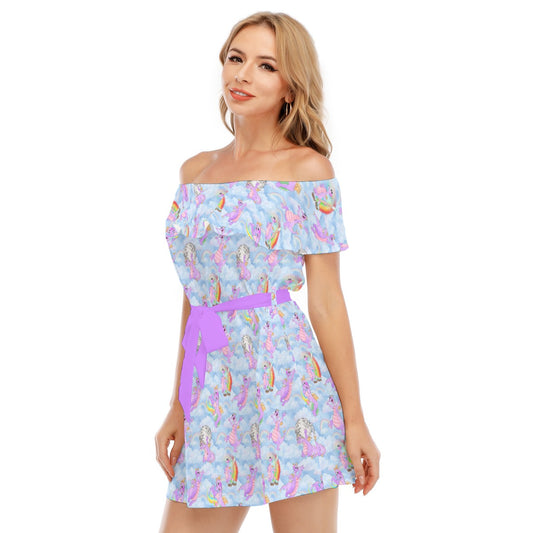 Imagine with Figment - Women's Off-shoulder Ruffle Dress