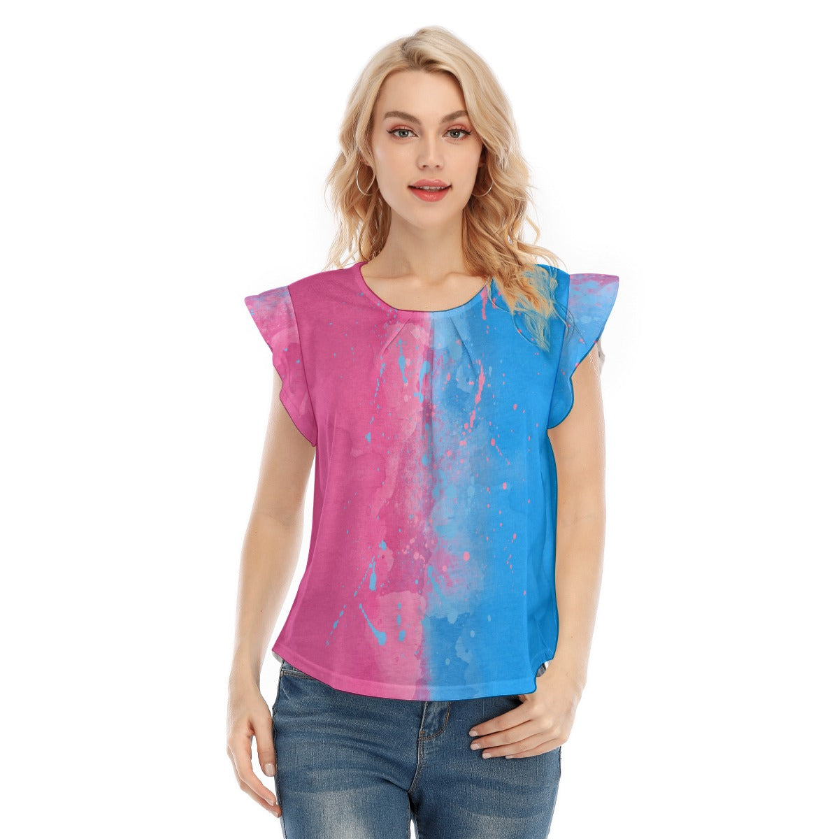 Pink or Blue Fairytale Dress - Women’s Flutter Sleeve Top