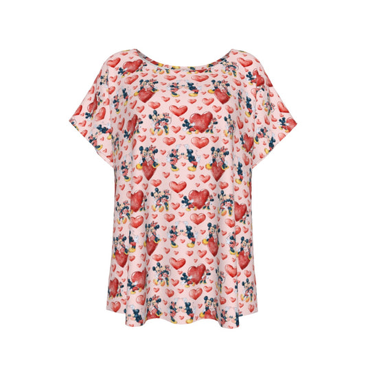 Valentine Mouse Couplennie - Women’s Relaxed Fit Scoop Tee