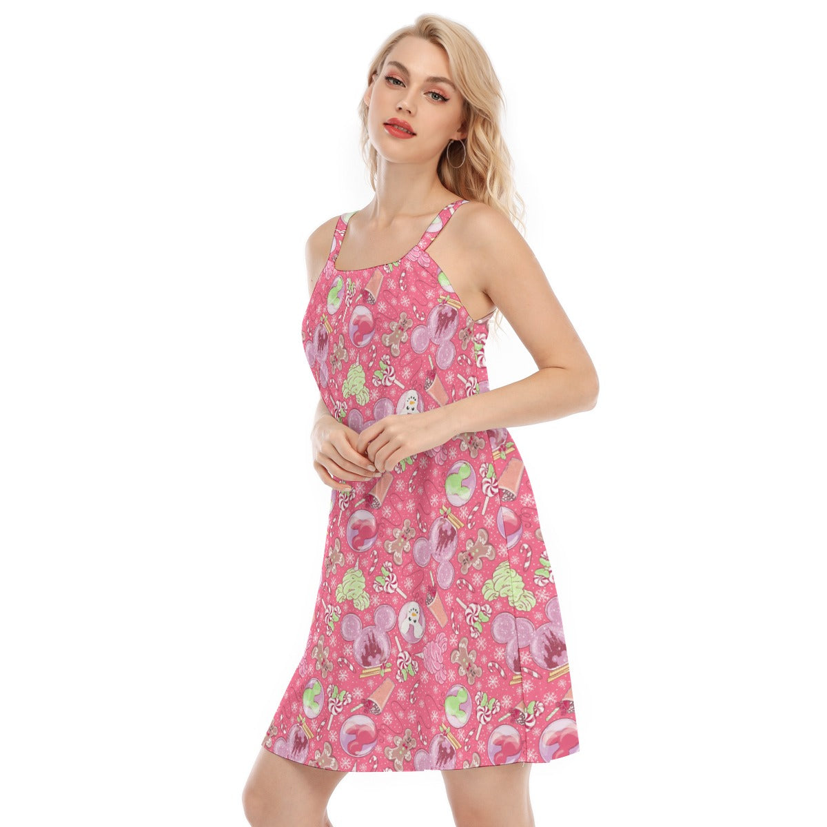 Winter Mouse Snacks & Balloons - Women’s Adjustable Sundress