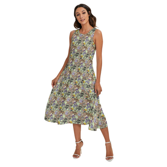 Emperor’s Chaotic Groove - Women’s Diagonal Pocket Midi Dress