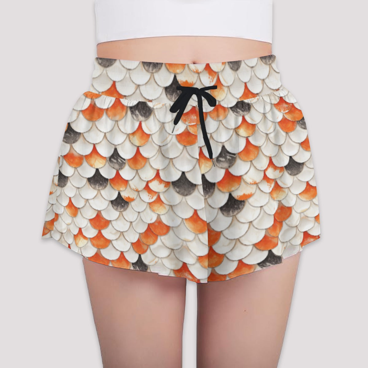 Animal Print - Koi Fish - Girls’ Flowy Pocket Shorts