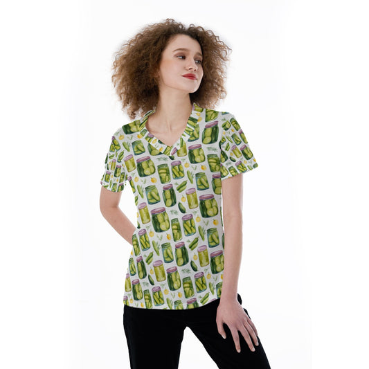 Perfect Pickle Jars - Women's Short Sleeve V-Neck T-Shirt