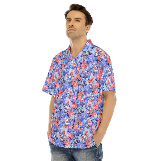 Navy Floral Disney Cruise - Men's Hawaiian Button Up Shirt