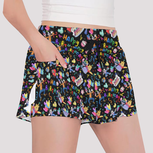 Happy Birthday Celebration - Girls’ Flowy Pocket Shorts