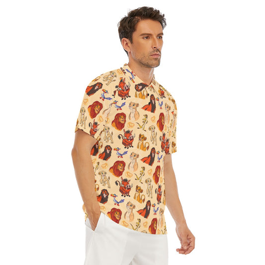 Sketched Savanna Friends - Men's Polo Shirt
