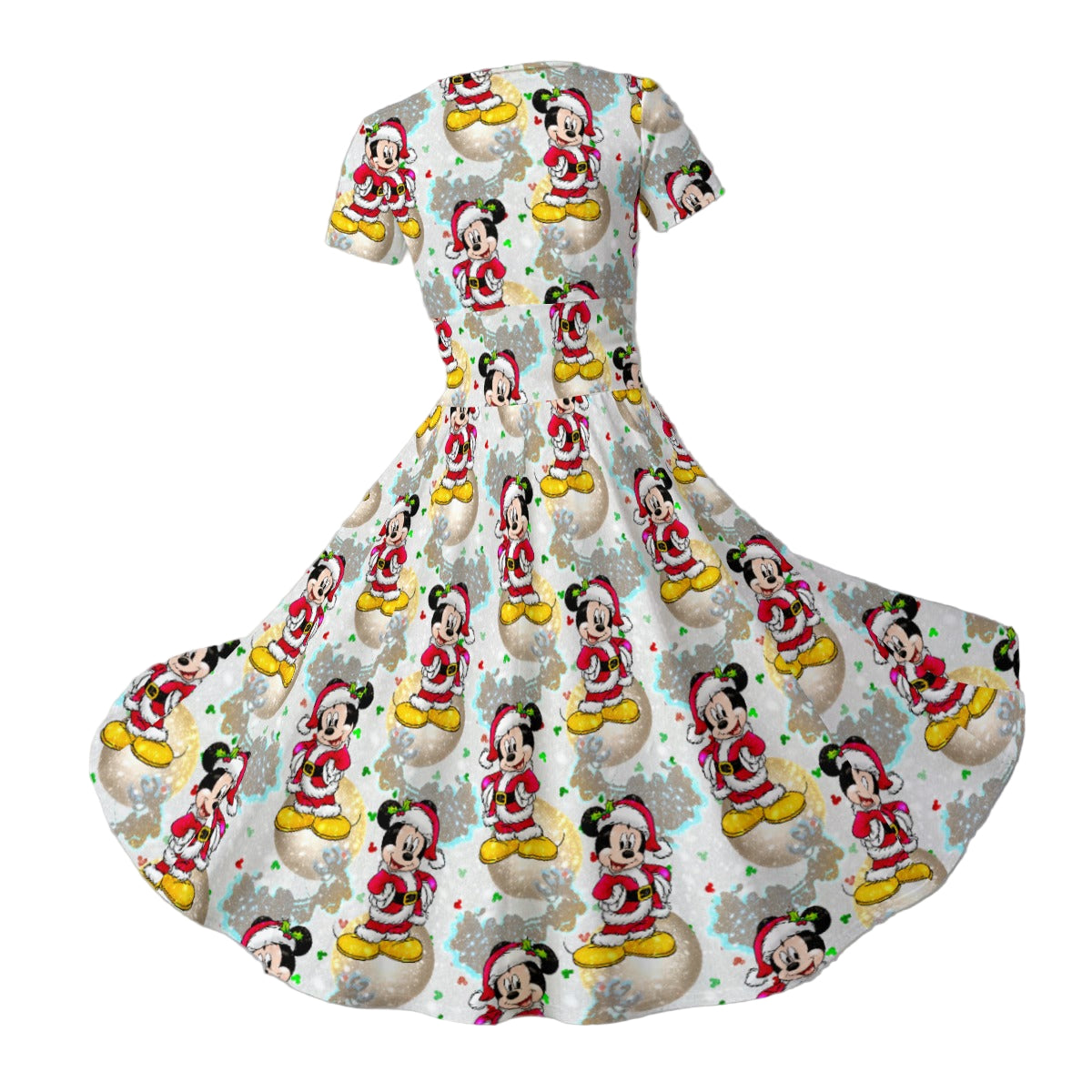 Santa Mouse Celebration - Women's V-Neck Ruched Midi Dress