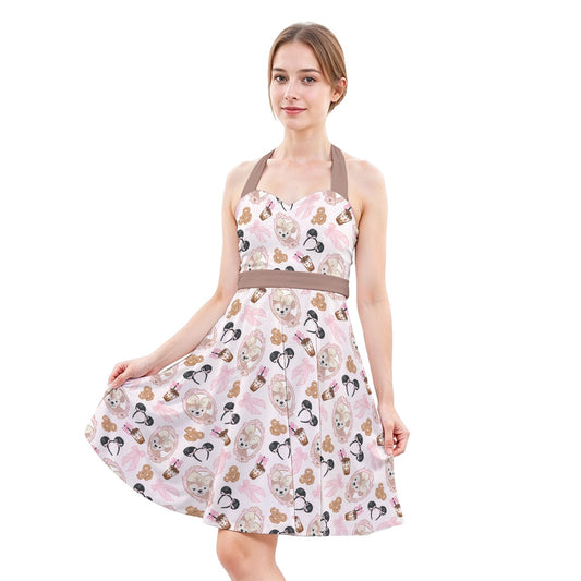 Bow Bear Sweet Day - Women's Halter Vintage Pocket Dress