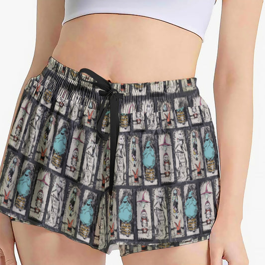 Stretching Haunted Nightmare - Women's Flowy Pocket Shorts