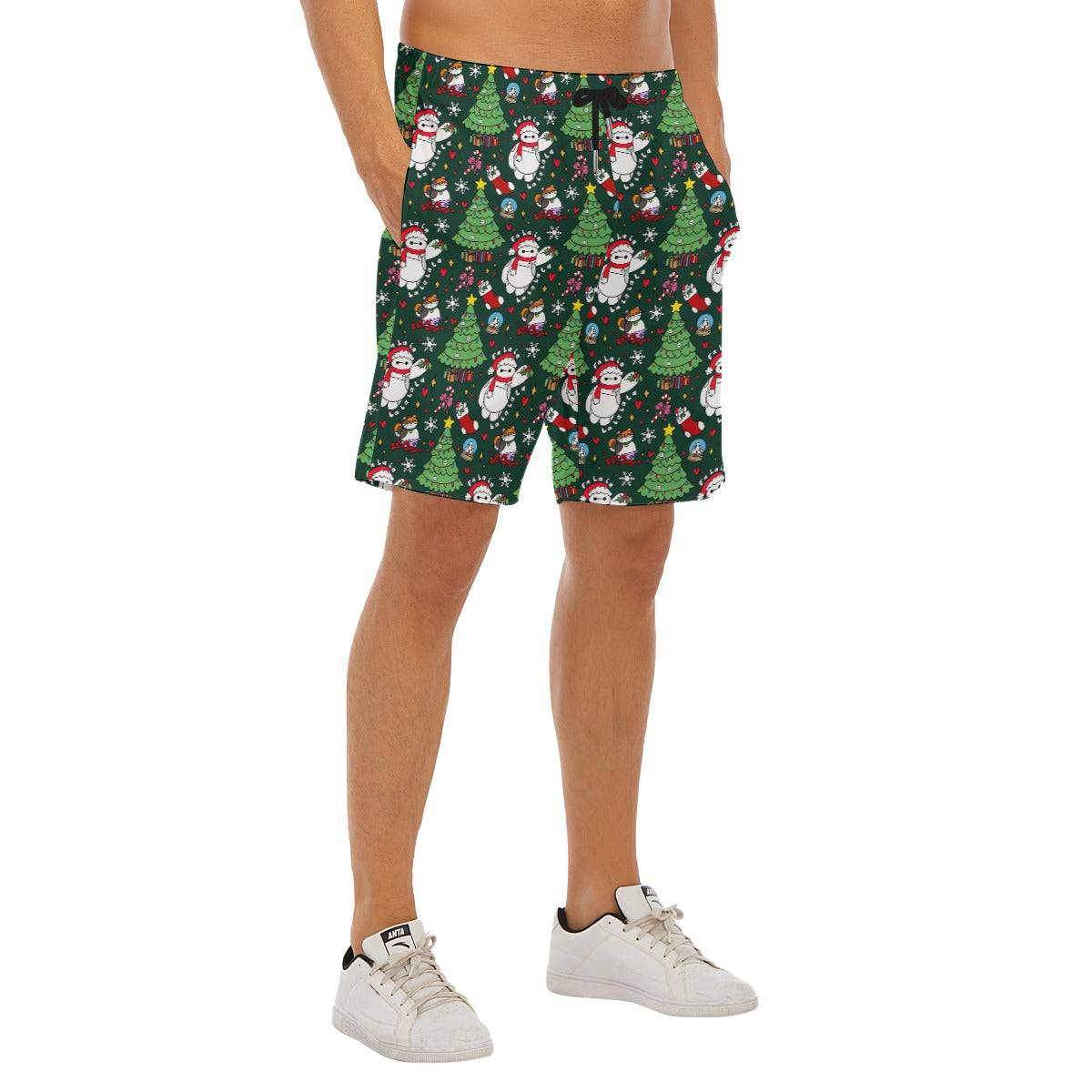 Robot Christmas Cheer - Men’s Pocket Beach Shorts
