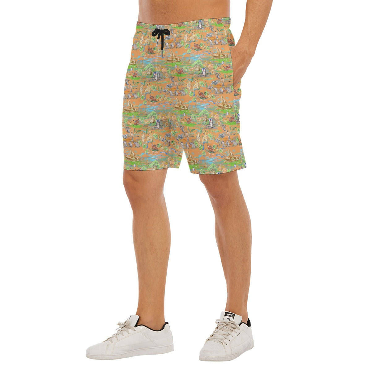 Savanna Sunset Stories - Men’s Pocket Beach Shorts