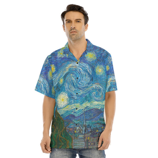 Van Gogh Starry Night - Men's Hawaiian Button Up Shirt