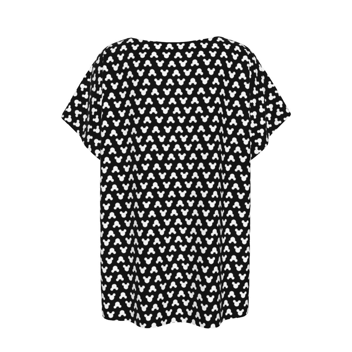 Playful Polka Dot Ears Black - Women’s Relaxed Fit Scoop Tee