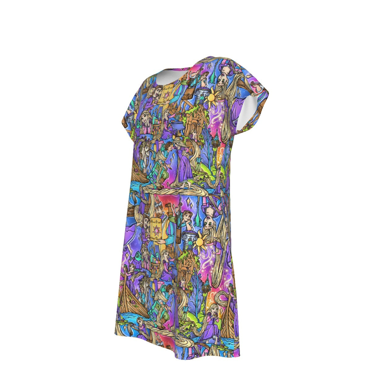 Golden Hair Storybook Scenes - Women's T-Shirt Dress