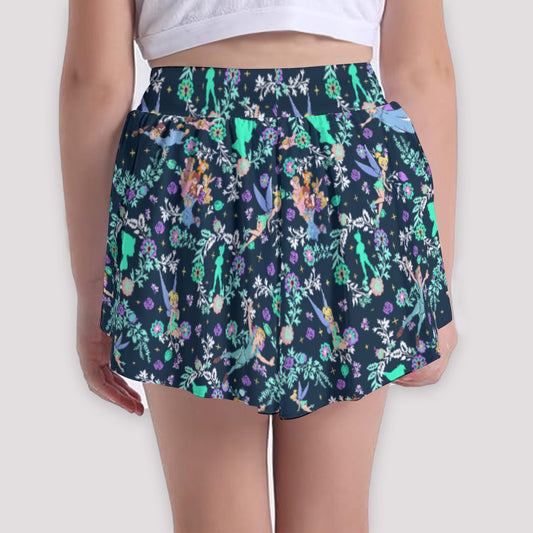 Garden Whimsy - Neverland Flight - Girls’ Flowy Pocket Shorts