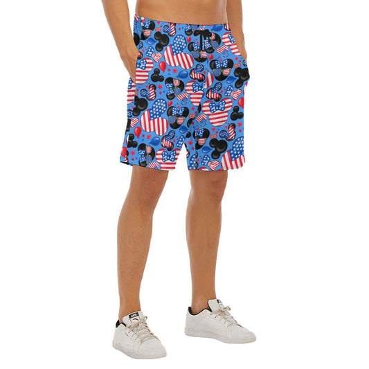 Mouse Fourth of July Celebration - Men’s Pocket Beach Shorts