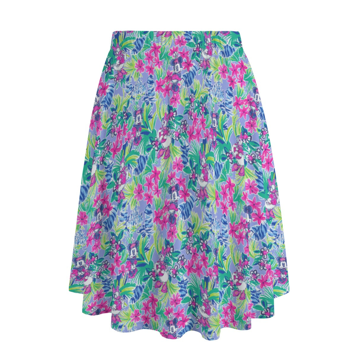 Bright Tropical Bliss - Island Mouse Duo - Women’s Pocket Midi Skirt