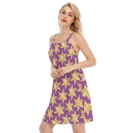 Golden Sun Symbols - Women’s Adjustable Sundress