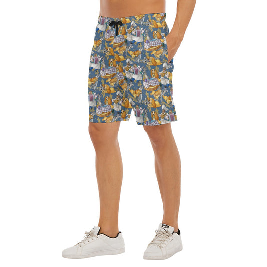 Puppy Love Sketchched - Men’s Pocket Beach Shorts