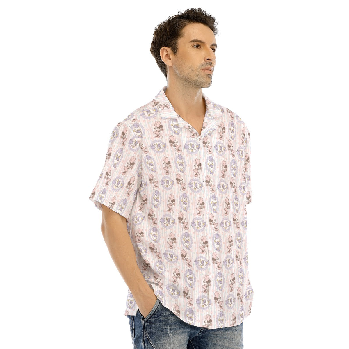 Sweet Springtime Style Duo - Men's Hawaiian Button Up Shirt