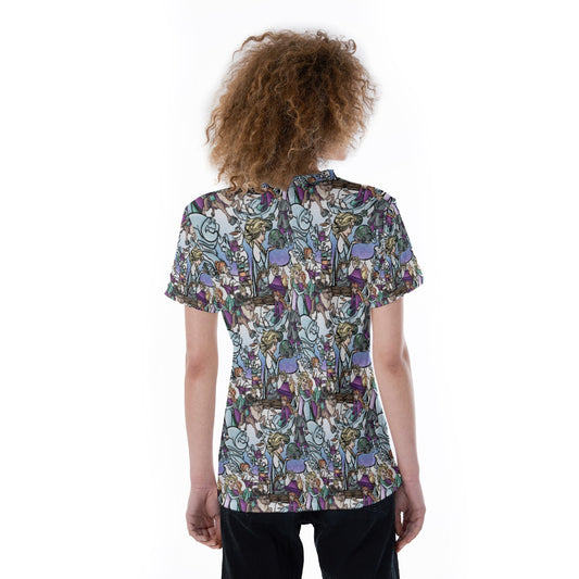 Enchanted Winter Journey - Women's Short Sleeve V-Neck T-Shirt