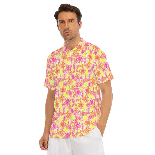 Neon Tropical Floral Friends - Men's Polo Shirt
