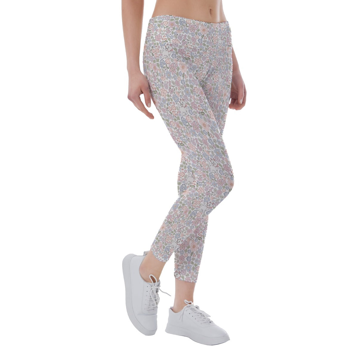 Springtime Kitten Garden Elegance - Women's Yoga Leggings