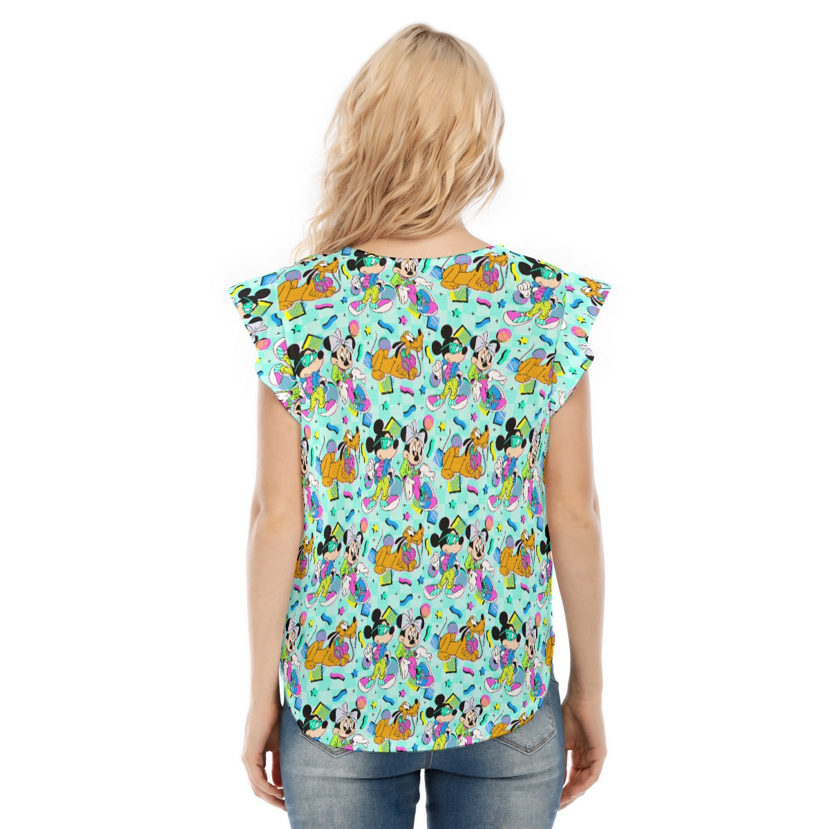 80s Pop Party Pals - Women’s Flutter Sleeve Top
