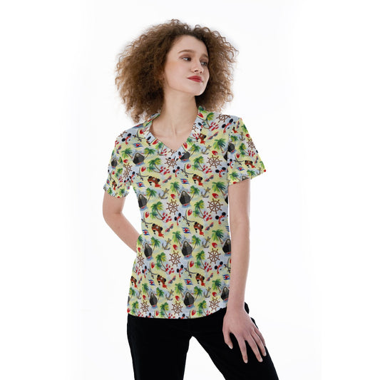 Pirate Night Cruise - Women's Short Sleeve V-Neck T-Shirt