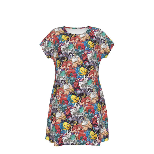 Undersea Crew Sketch - Women's T-Shirt Dress