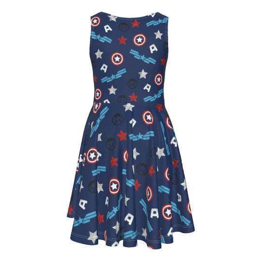 American Superhero - Kid's Sleeveless Skater Dress