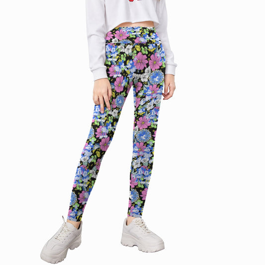 Garden Whimsy - Vintage Mouse Romance - Kid's Leggings