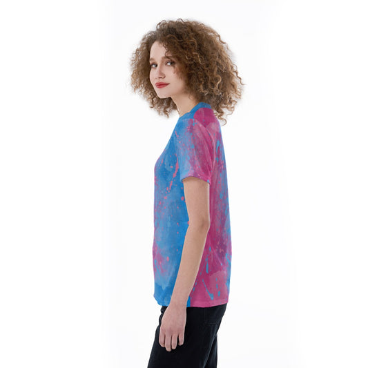 Pink or Blue Fairytale Dress - Women's Short Sleeve V-Neck T-Shirt