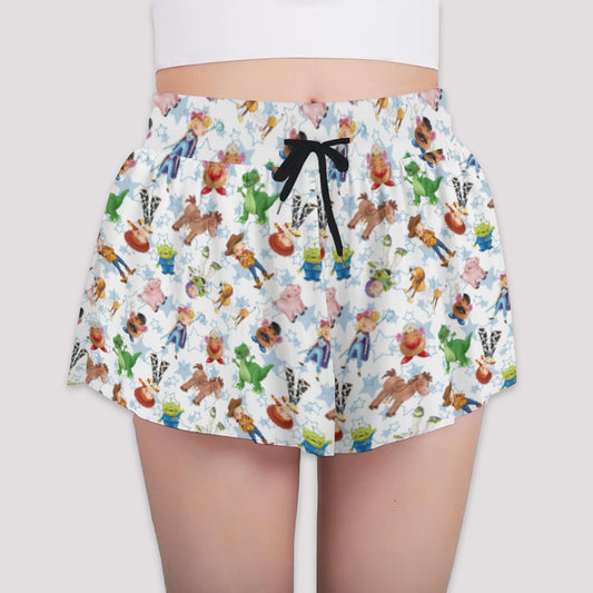 Playful Toy Friends - Girls’ Flowy Pocket Shorts