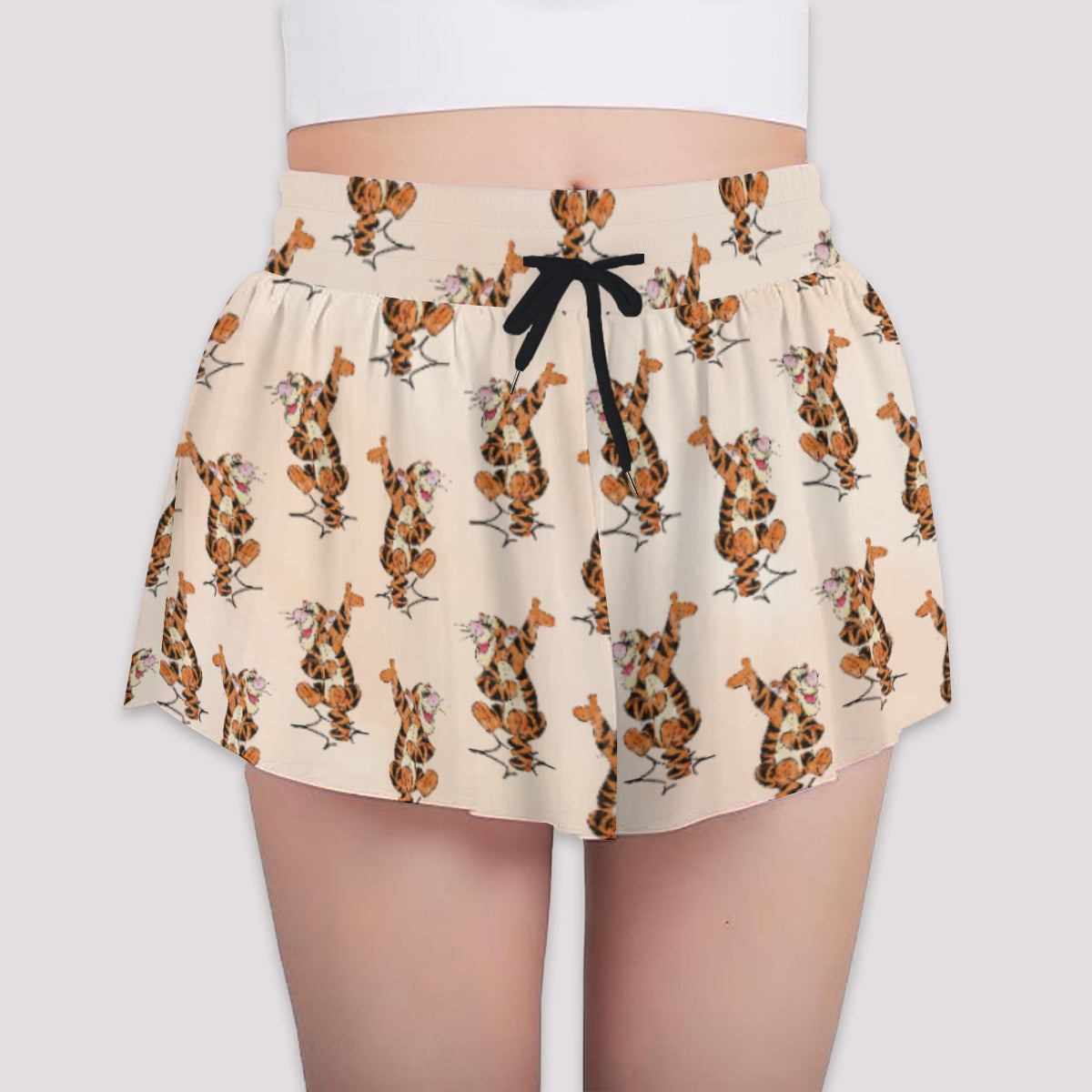 Sketched Bouncing Buddy - Girls’ Flowy Pocket Shorts