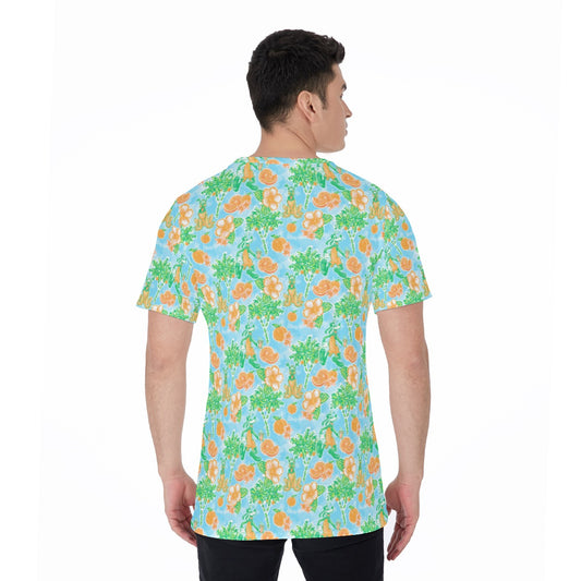 Neon Tangerine Island Pals - Men's Short Sleeve T-Shirt