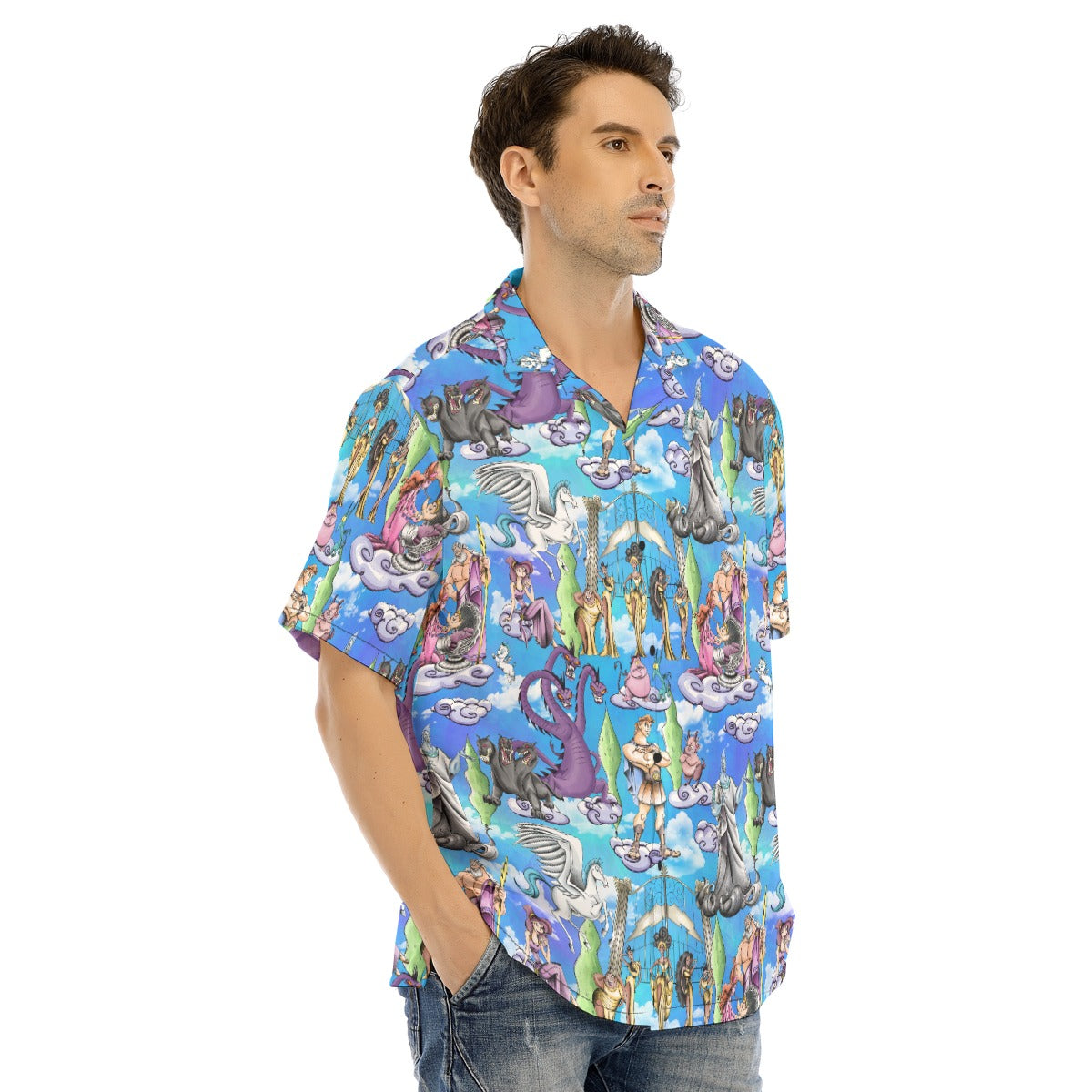 Mythic Hero Chaos Clouds - Men's Hawaiian Button Up Shirt