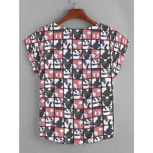 Mouse Block Party - Women’s Relaxed Fit Scoop Tee