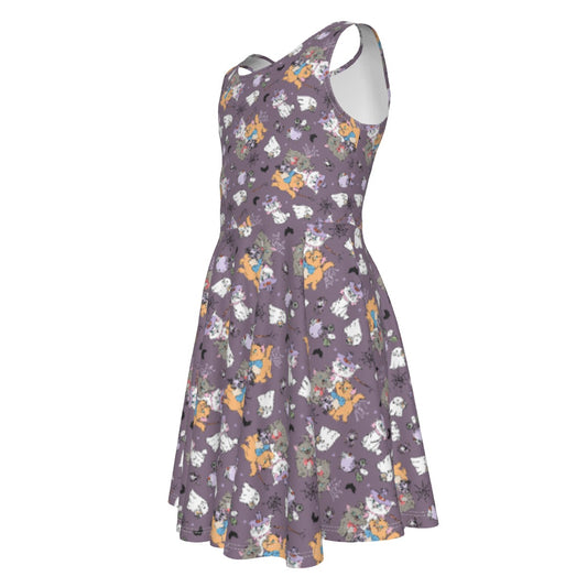 Spooky Fancy Felines - Kid's Sleeveless Skater Dress