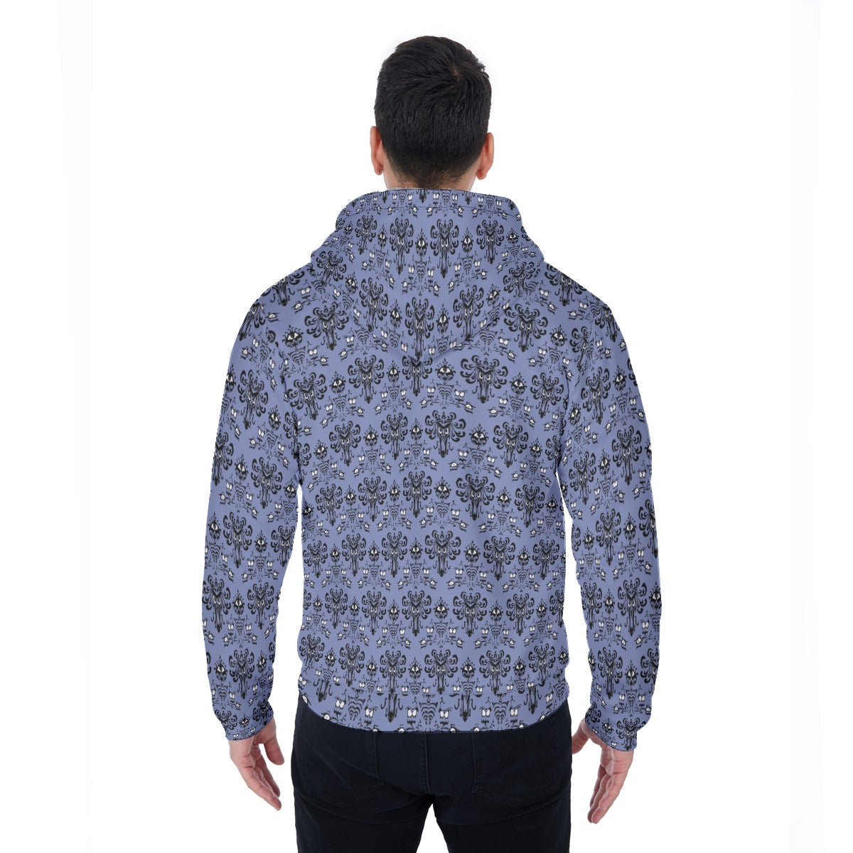 Spooky Mansion Wallpaper - Unisex Sherpa Fleece Zip-Up Hoodie