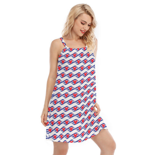 Nautical Cruise Logo Print - Women’s Adjustable Sundress