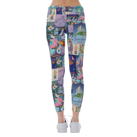 Vintage Fantasy Ride Posters - Women's Yoga Leggings
