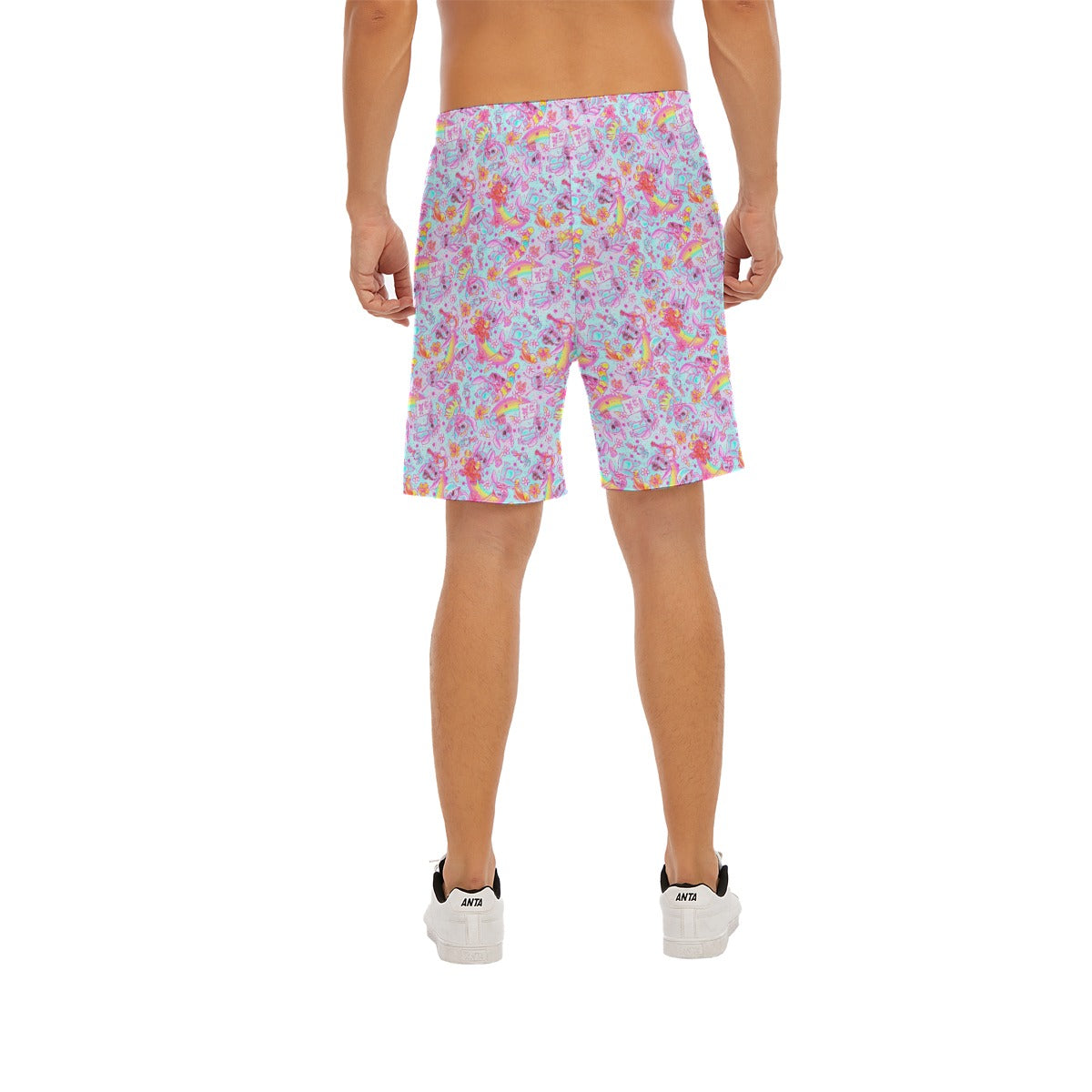 Neon Rainbow Mischief - Men’s Pocket Beach Shorts
