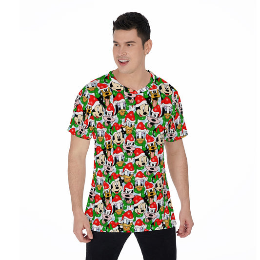 Mouse Friends in Santa Hats - Men's Short Sleeve T-Shirt