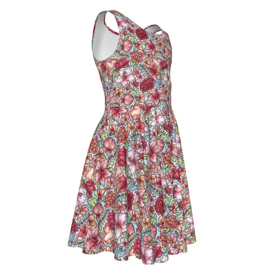 Fairytale Florals - Moana Inspired - Kid's Sleeveless Skater Dress