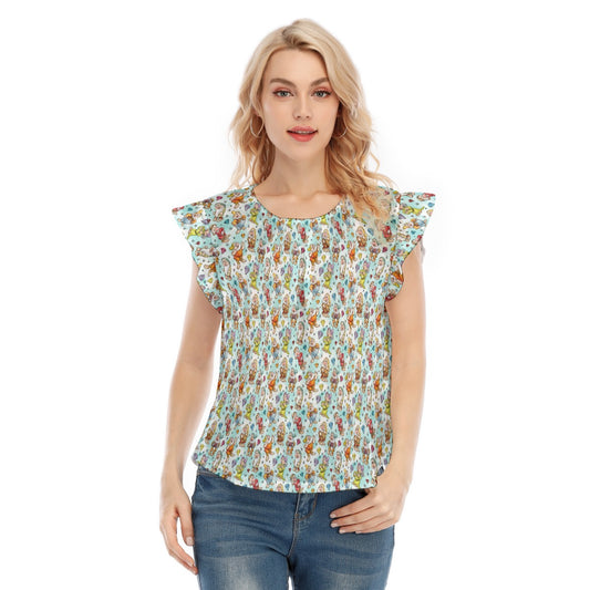 Seven Helpers Sketch - Women’s Flutter Sleeve Top